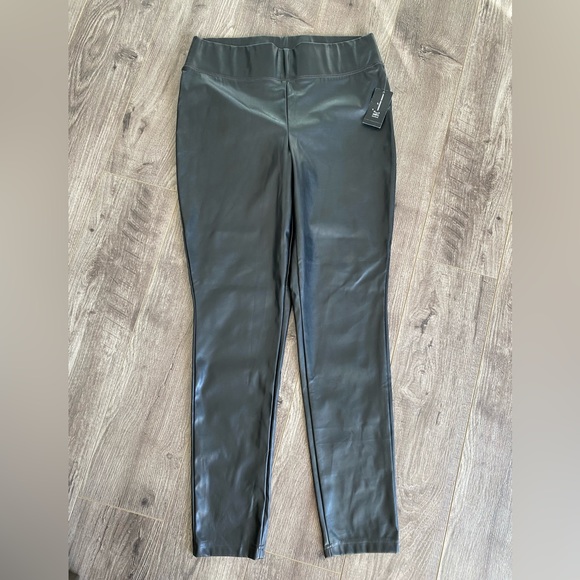 INC International Concepts black faux leather pants/ leggings NWT size 12 - Picture 1 of 7